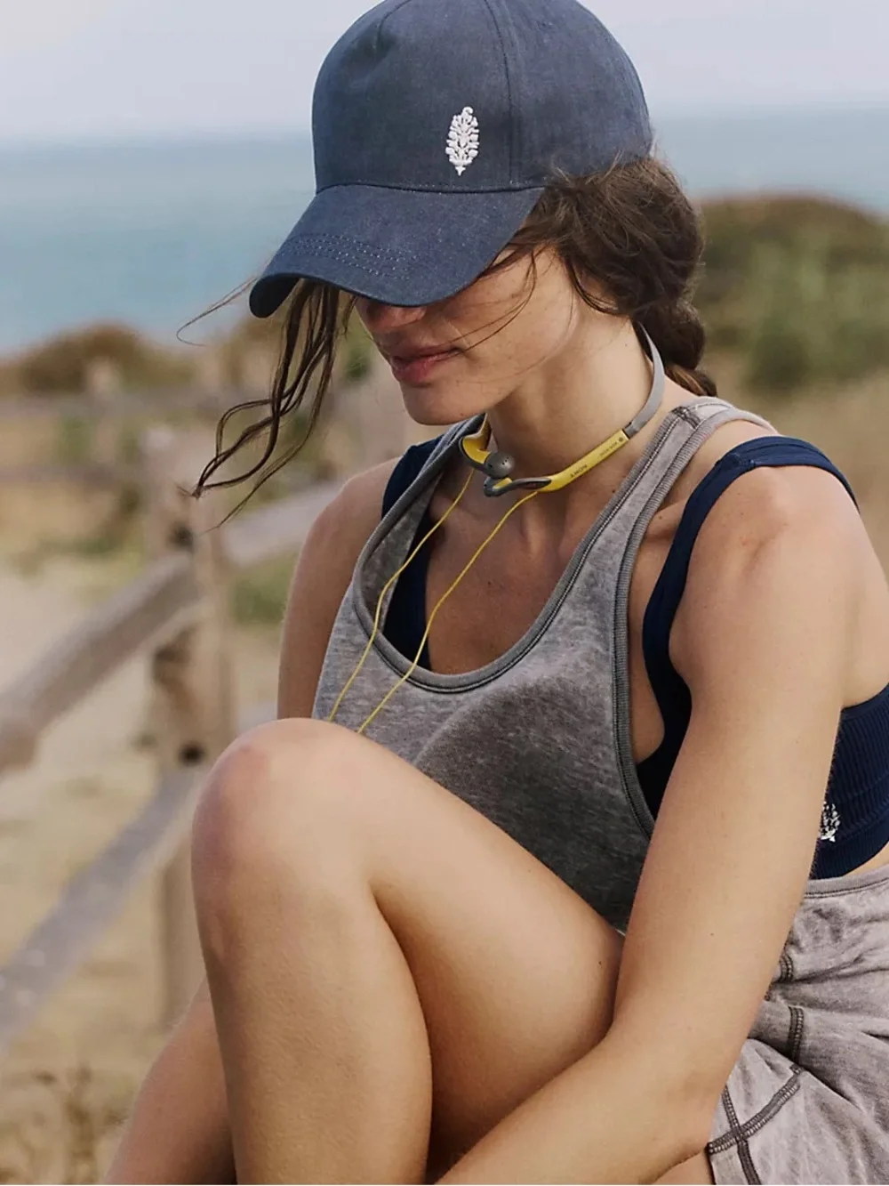 New🌟Free People-All Set Snapback Hat-Midnight Navy